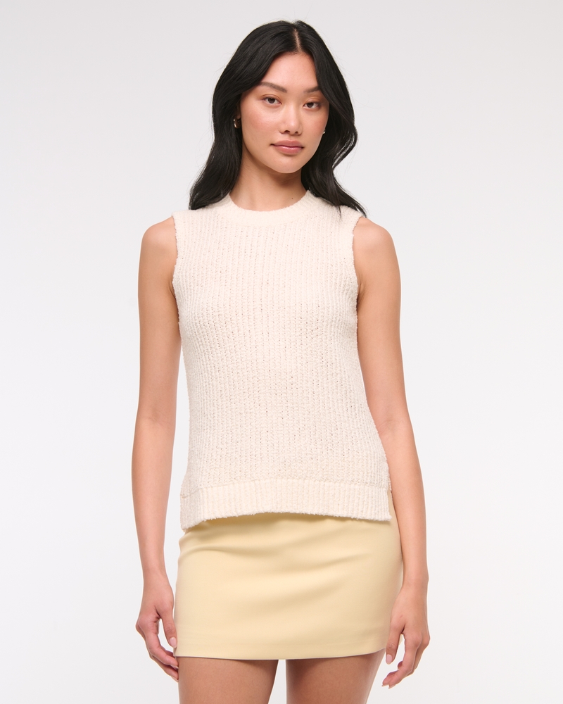 Asymmetrical Scarf Sweater Tank