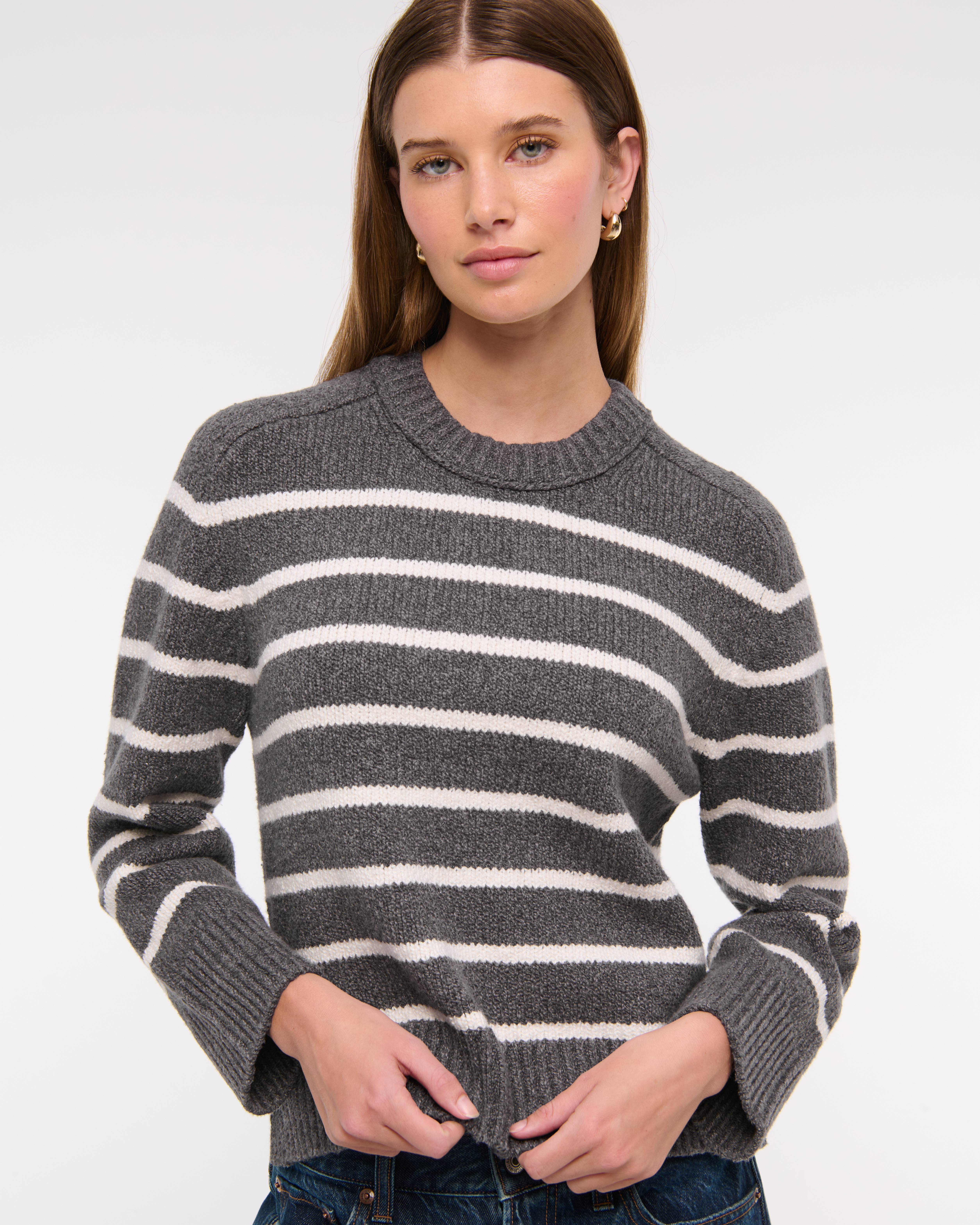 Women's The A&F Madeline Textural Crew Sweater | Women's