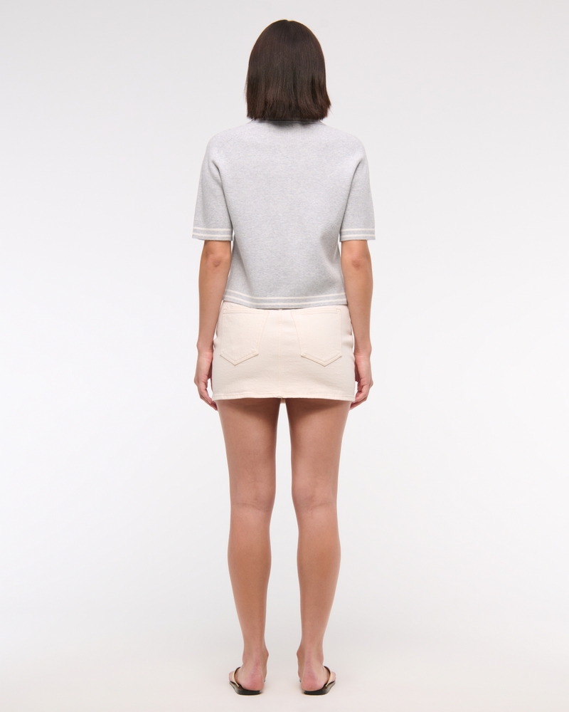 LuxeLoft Short-Sleeve Sweater Polo