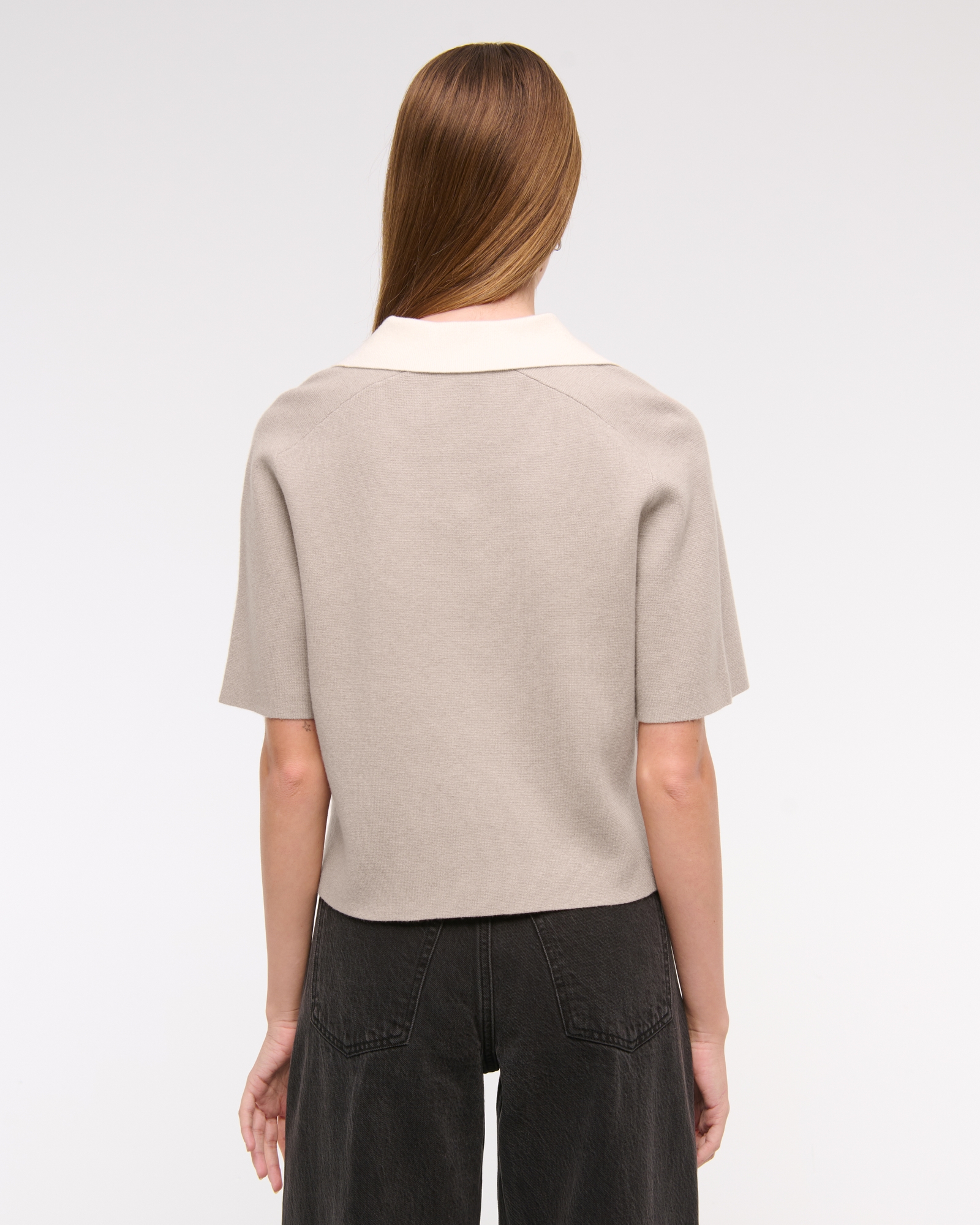 LuxeLoft Short-Sleeve Sweater Polo