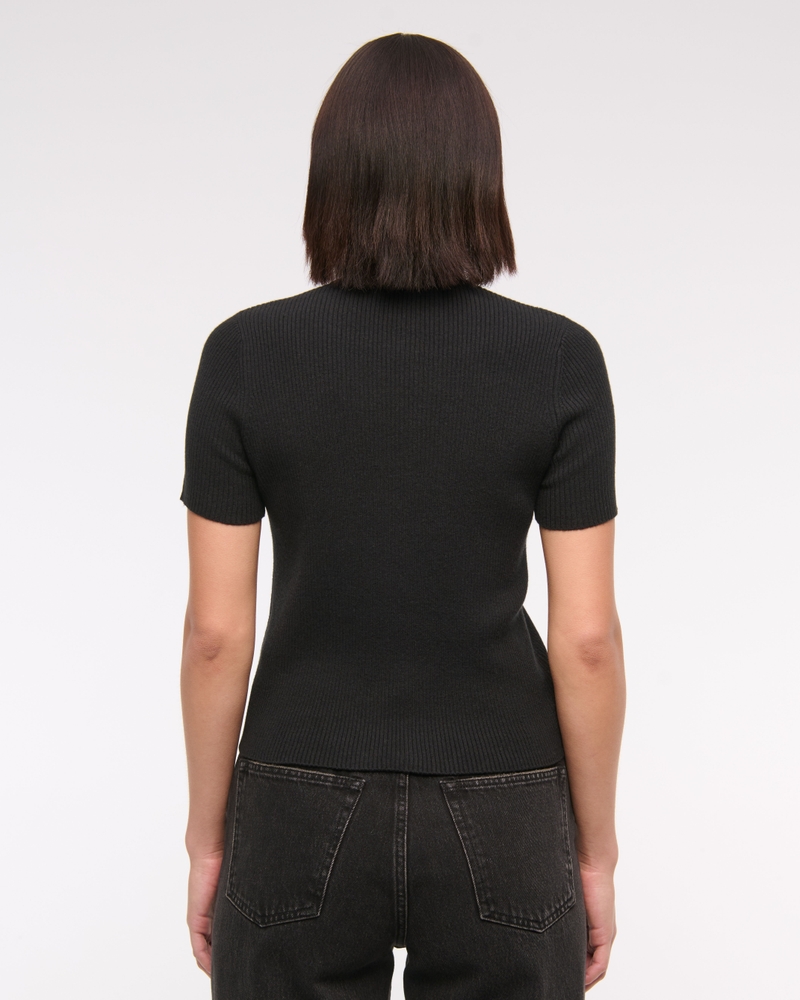 Short-Sleeve Tie-Front Cardigan