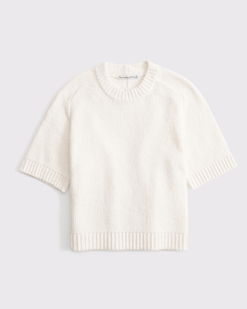 Women's The A&F Madeline Textural Crew Sweater Tee | Women's Tops | Abercrombie.com