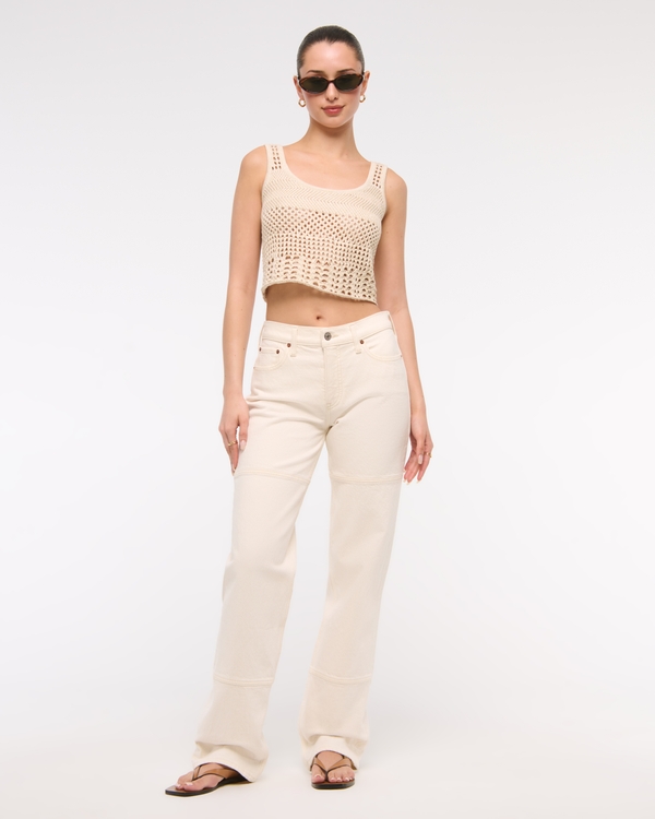 Open-Stitch Lurex Sweater Tank