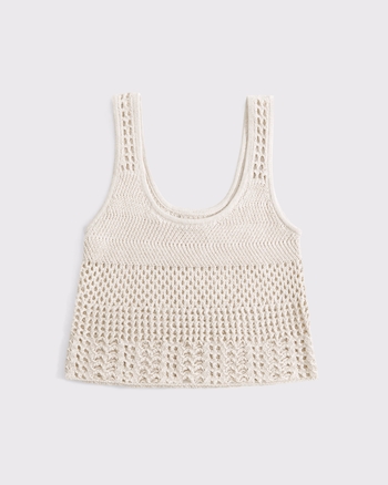 Open-Stitch Lurex Sweater Tank
