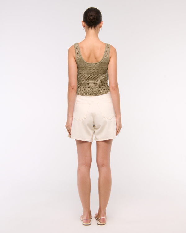 Open-Stitch Lurex Sweater Tank