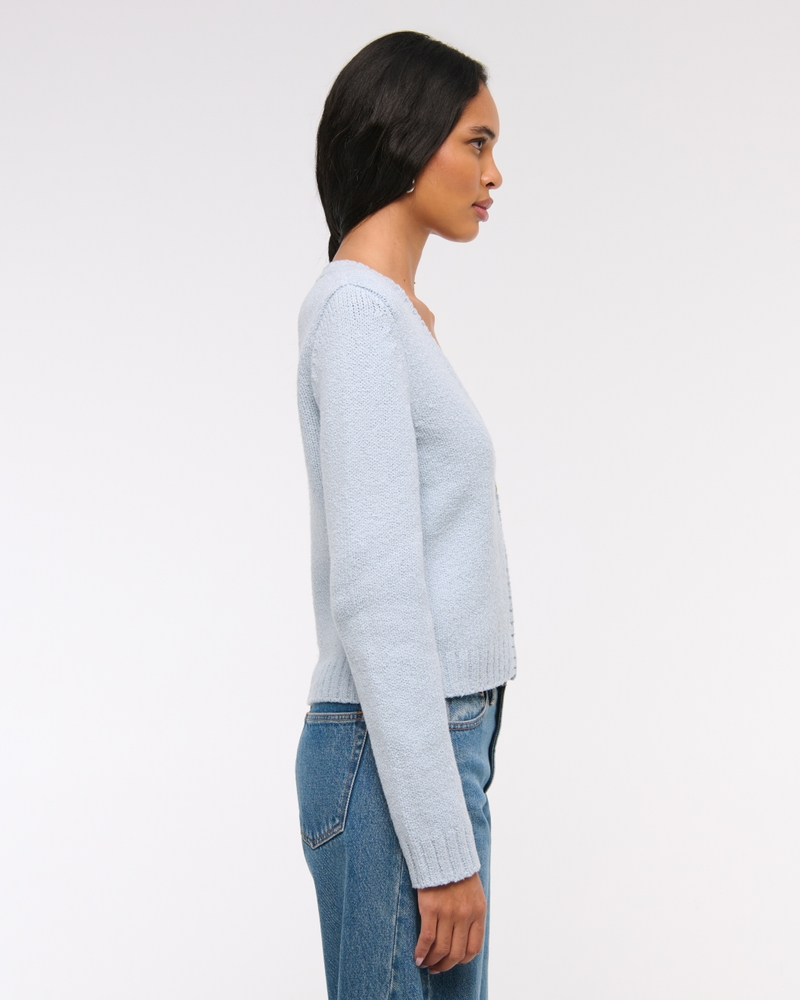 Textural Y-Neck Cardigan