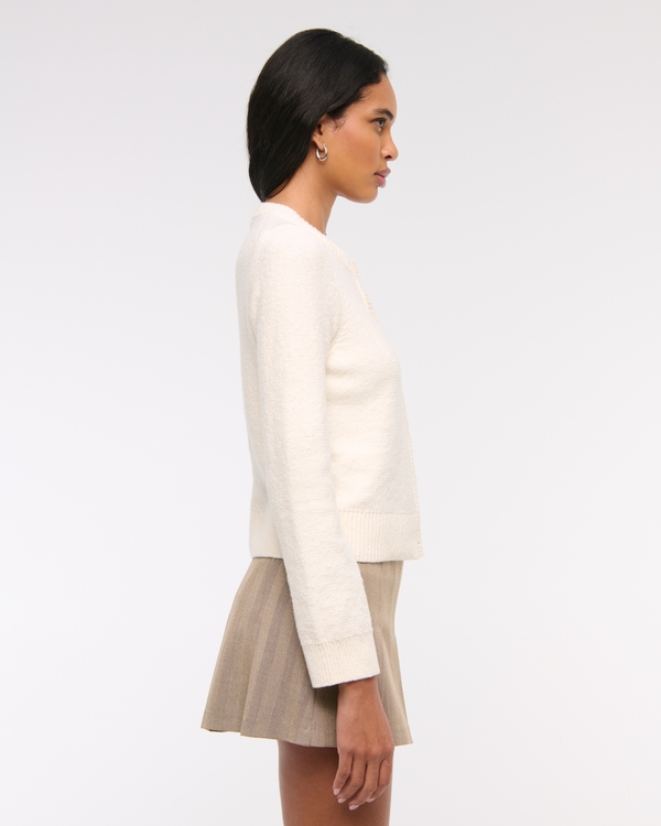 Textural Crew Cardigan