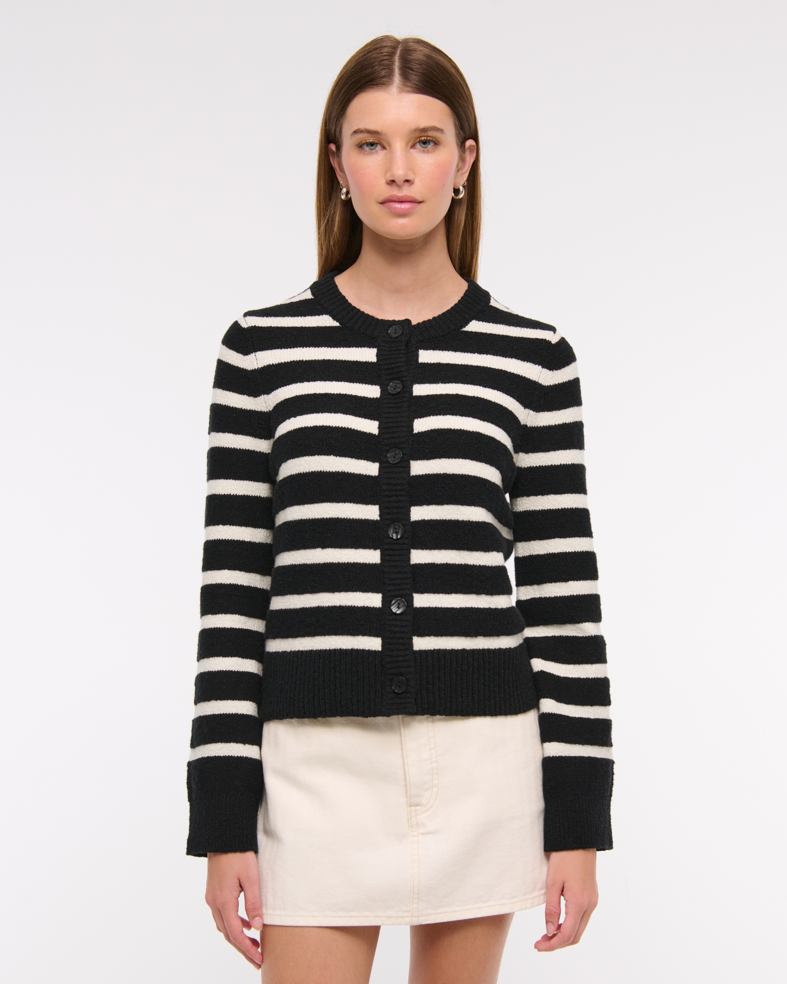 Textural Crew Cardigan