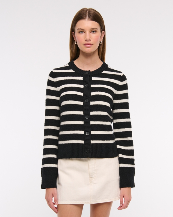 Textural Crew Cardigan