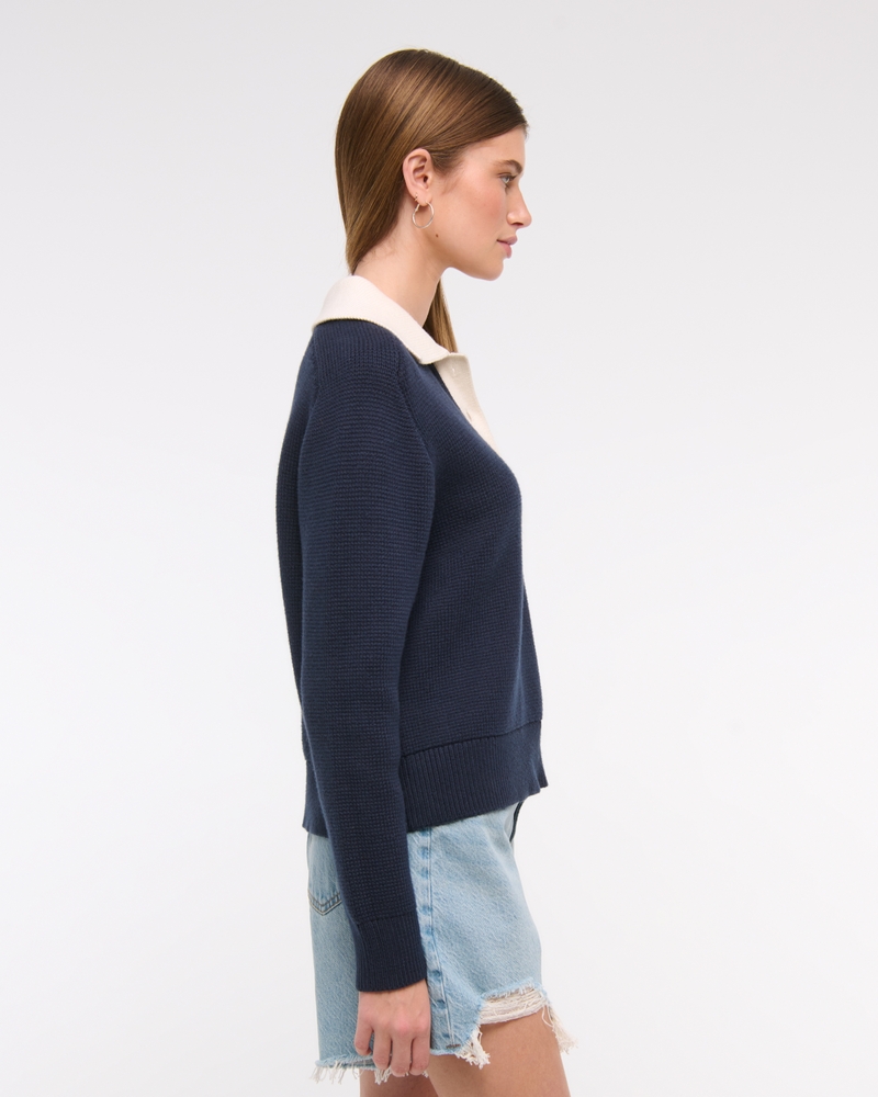 Easy Long-Sleeve Sweater Polo