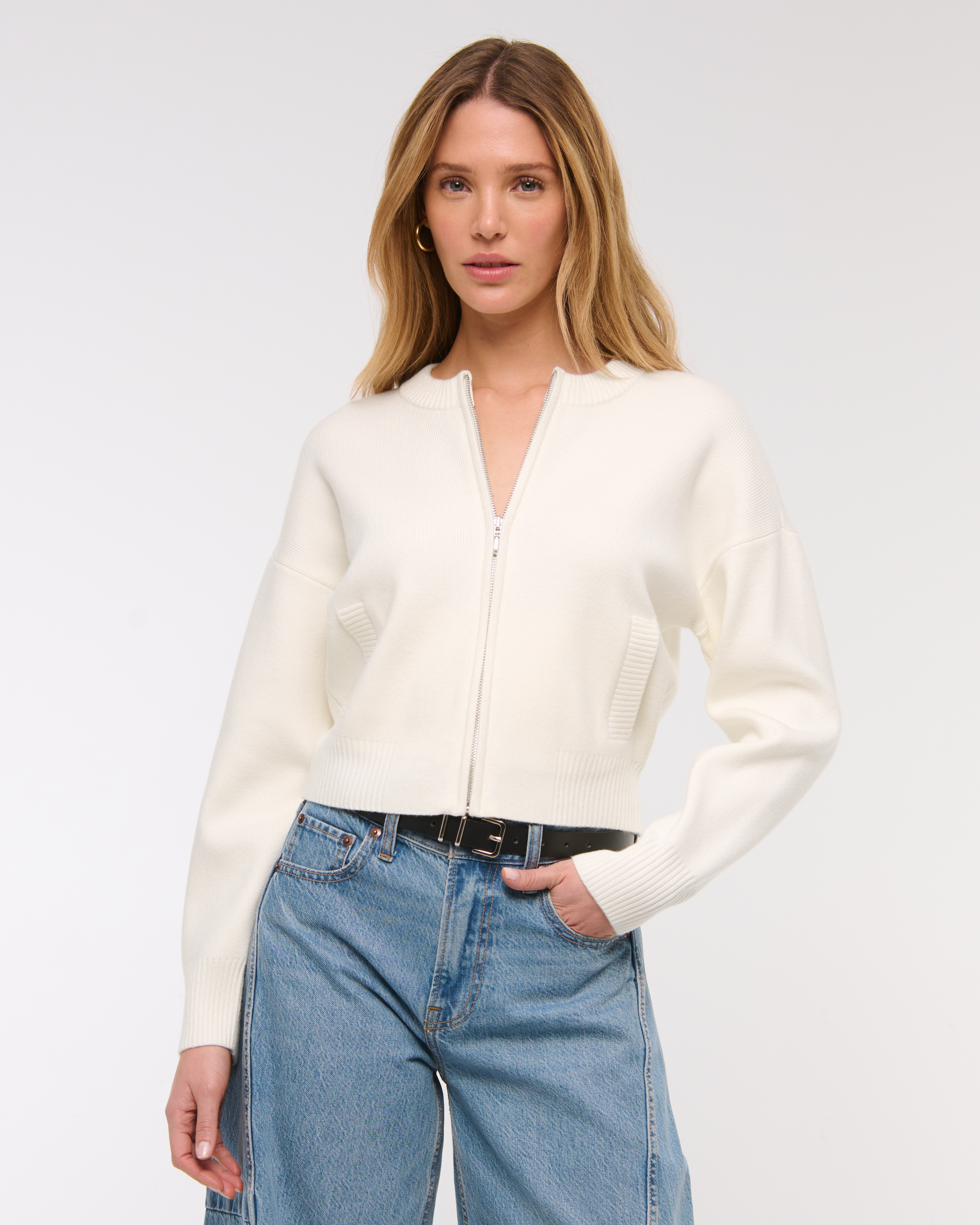 Women's LuxeLoft Zip-Up Crew Cardigan | Women's Clearance