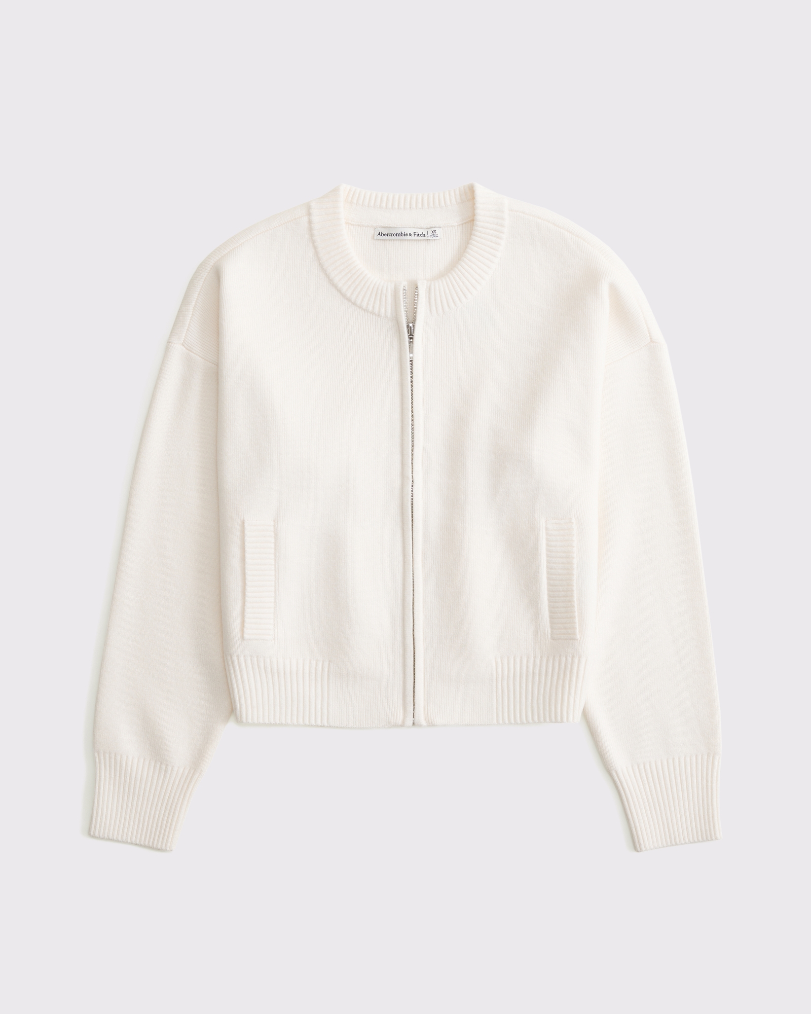 LuxeLoft Zip-Up Crew Cardigan