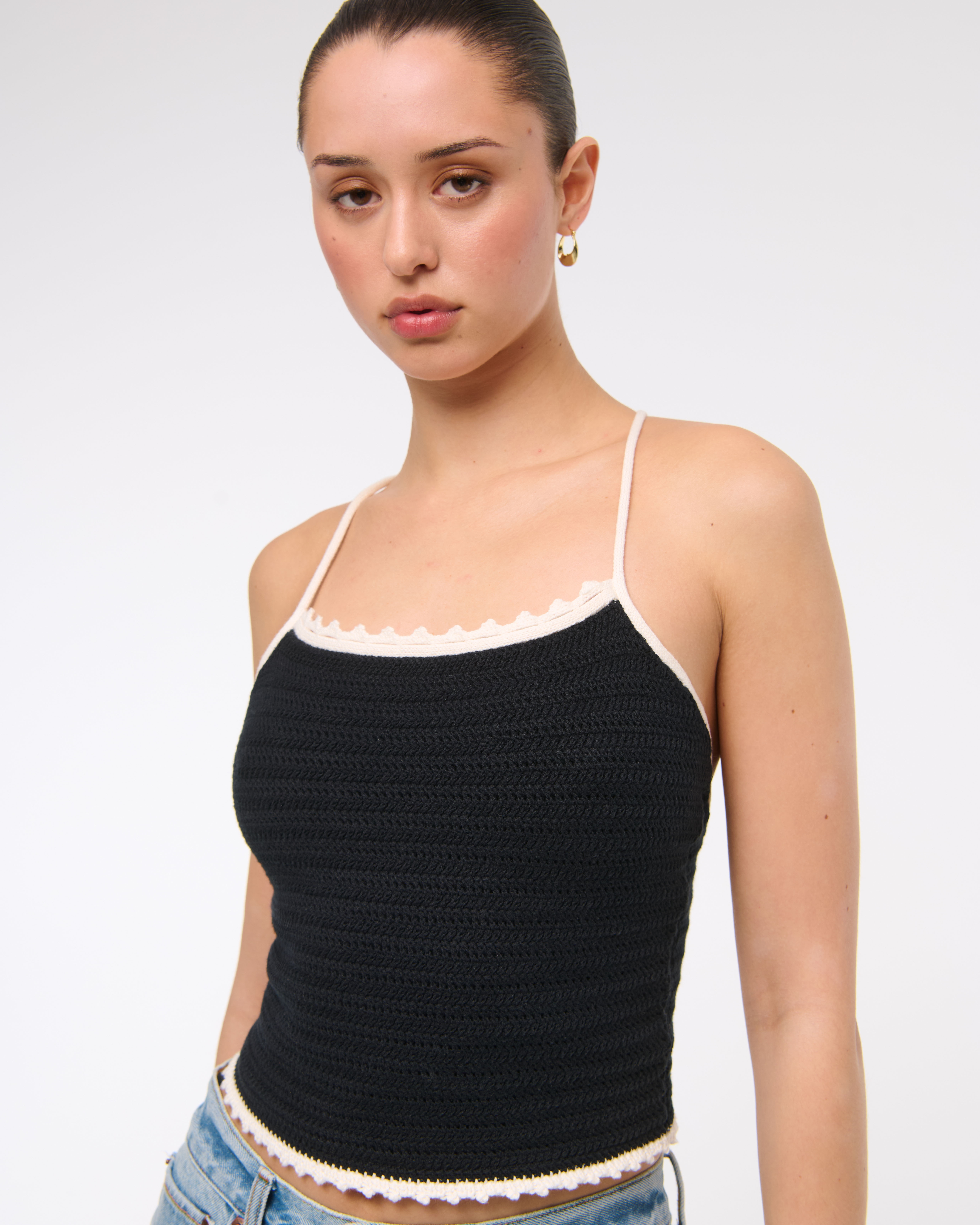 Женские топы Abercrombie & Fitch Crochet-Style Tie-Back Tank — фото 3