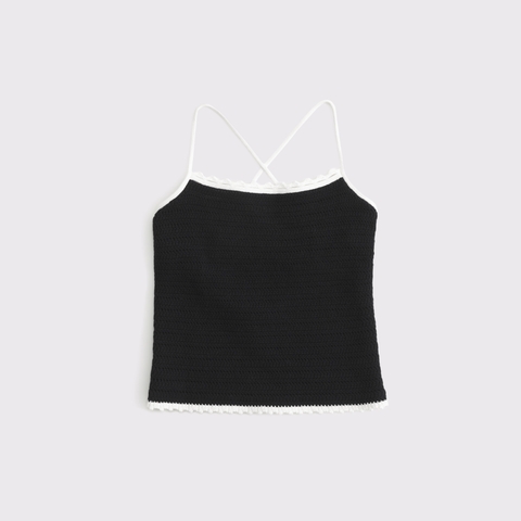 Женские топы Abercrombie & Fitch Crochet-Style Tie-Back Tank