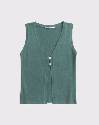 トップス COOTIE Rib Stitch V Neck Vest Bozanly Sweater Vest for Women Casual Loose V Neck