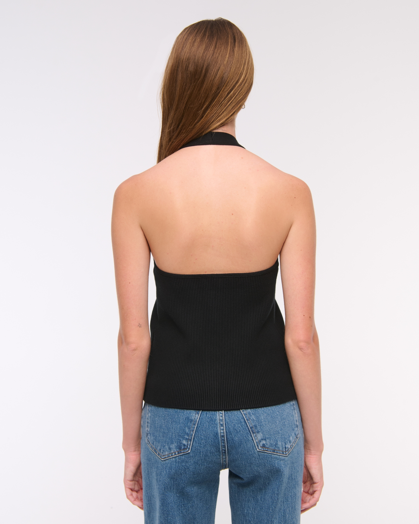 Ribbed Halter Sweater Vest