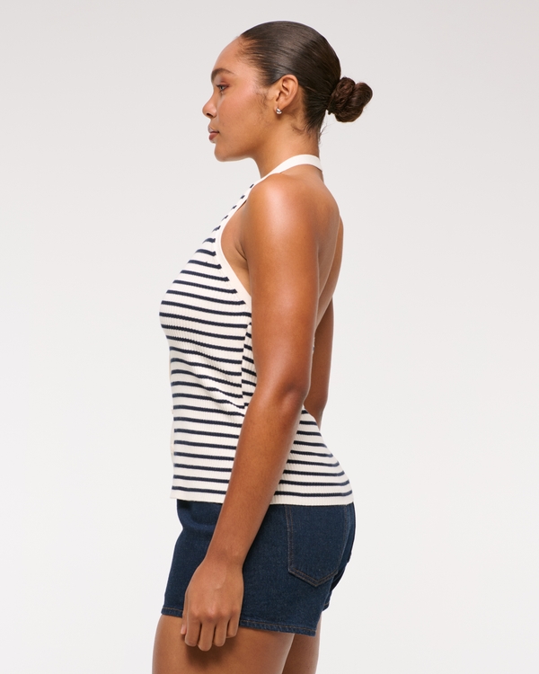 Ribbed Halter Sweater Vest
