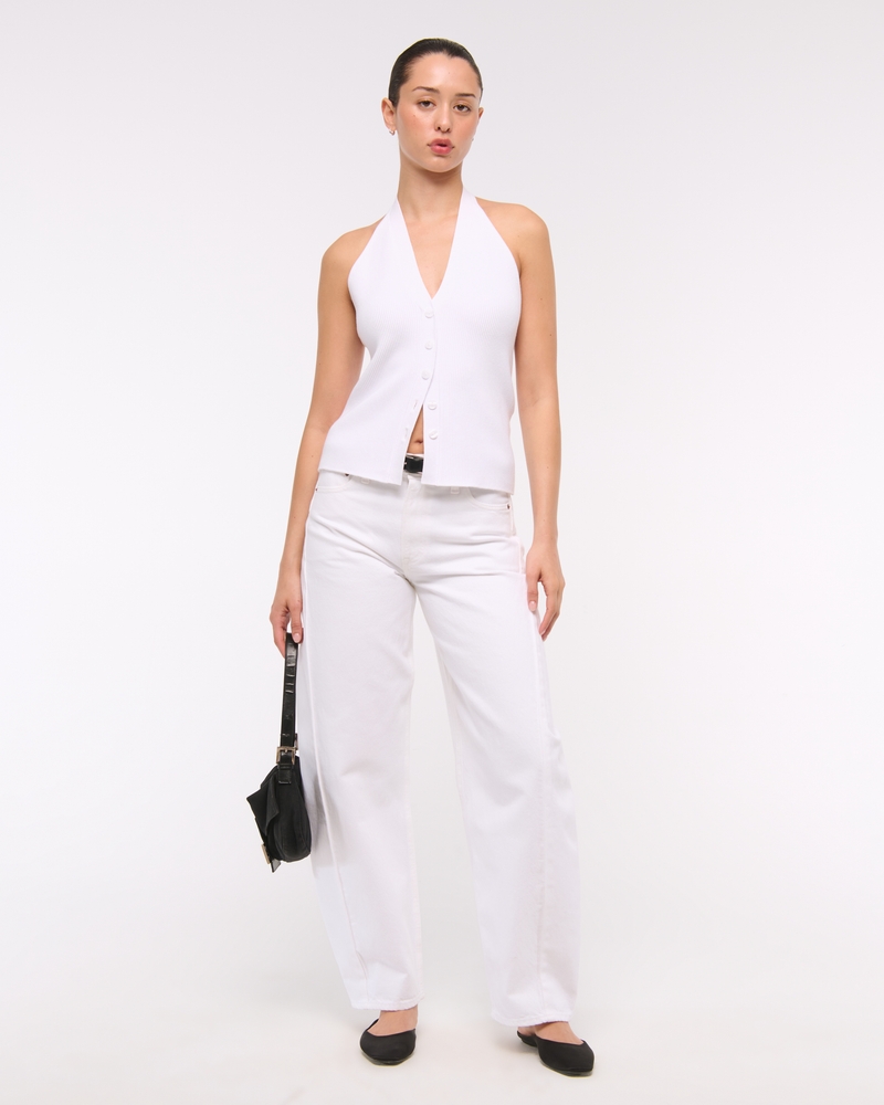 Ribbed Halter Sweater Vest