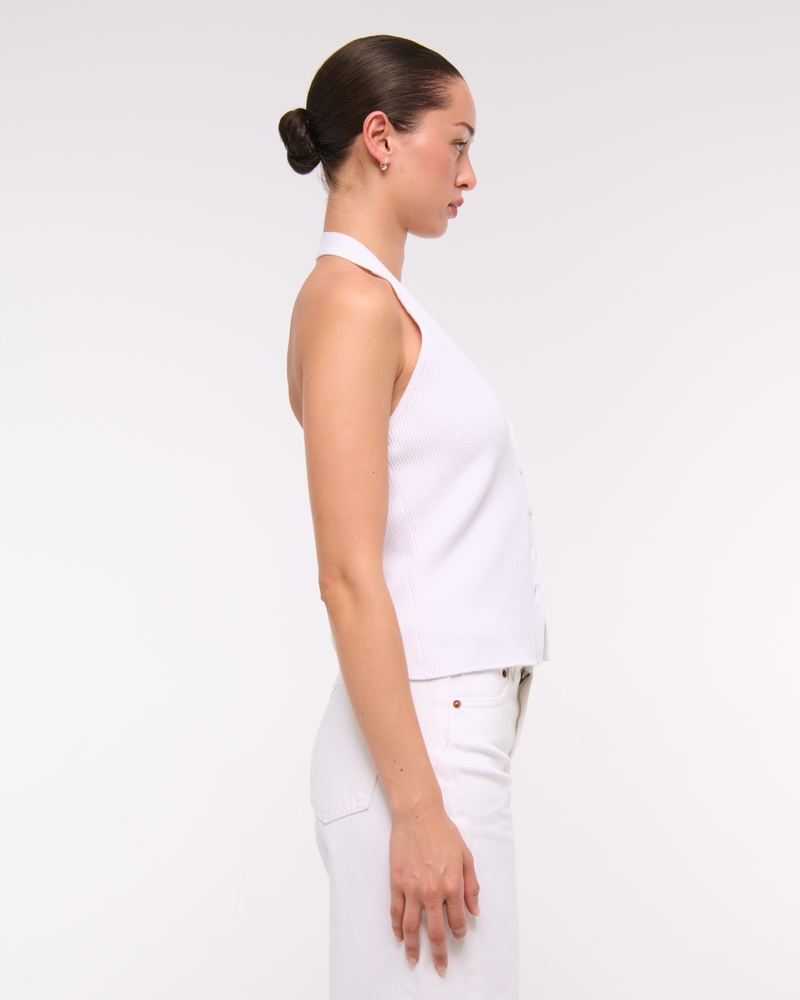 Ribbed Halter Sweater Vest