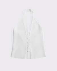 Ribbed Halter Sweater Vest