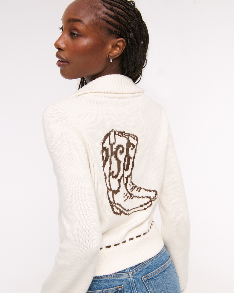 Women's Double Zipper Western Cardigan | Women's Tops