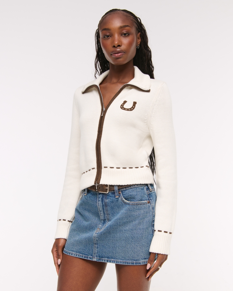 Double Zipper Western Cardigan