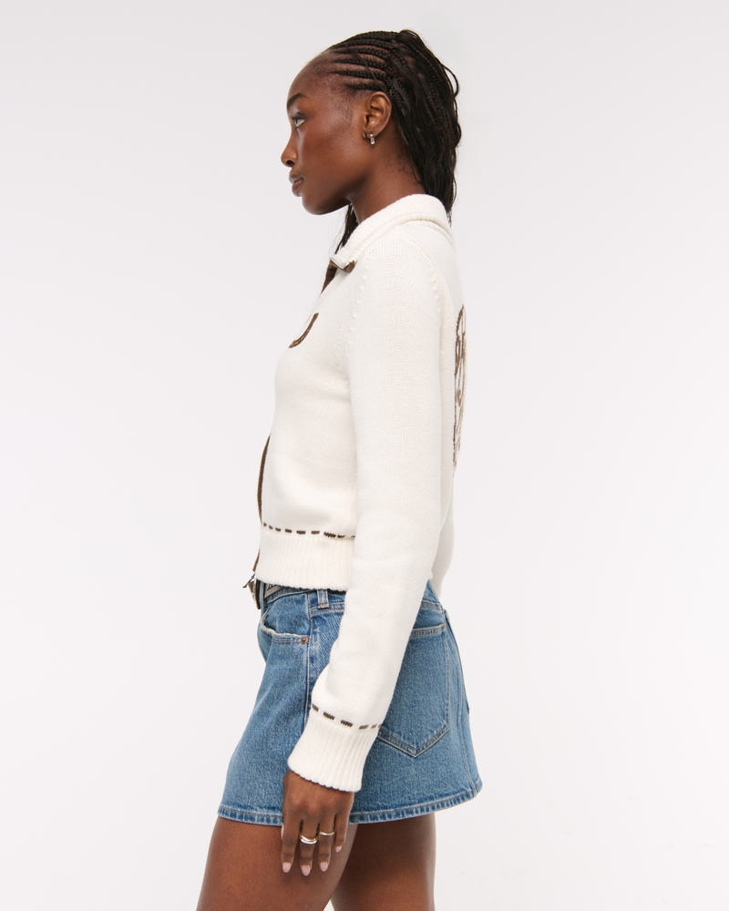 Double Zipper Western Cardigan