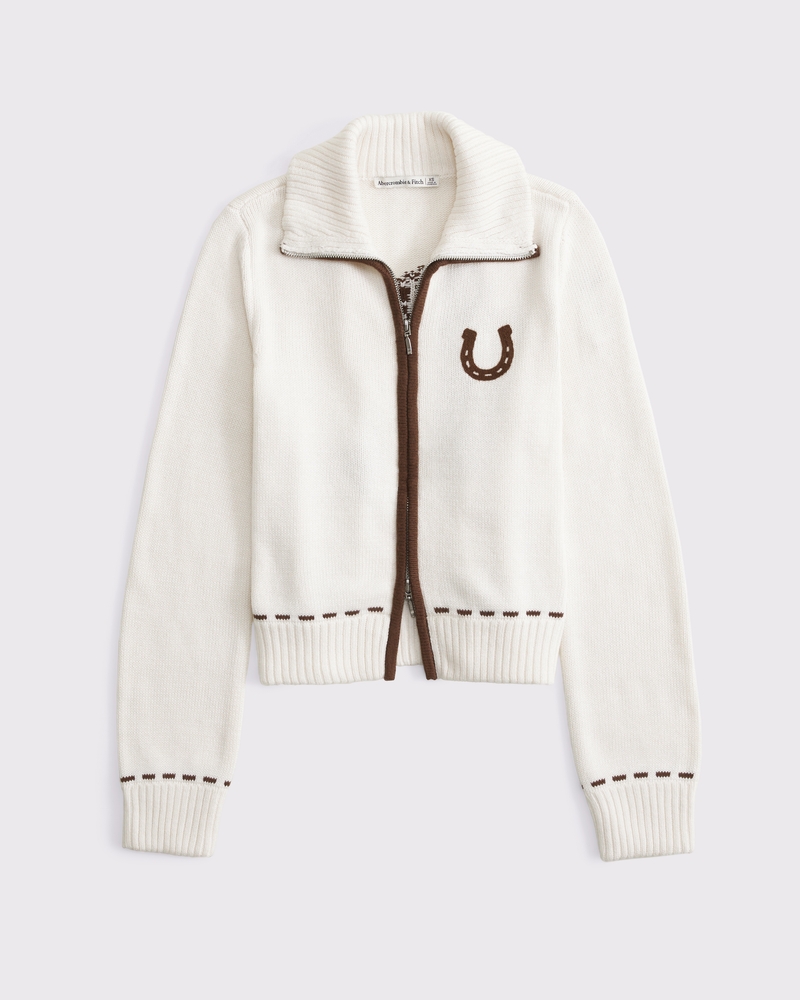 Women's Double Zipper Western Cardigan | Women's Tops