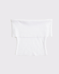 Foldover Off-The-Shoulder Sweater Top