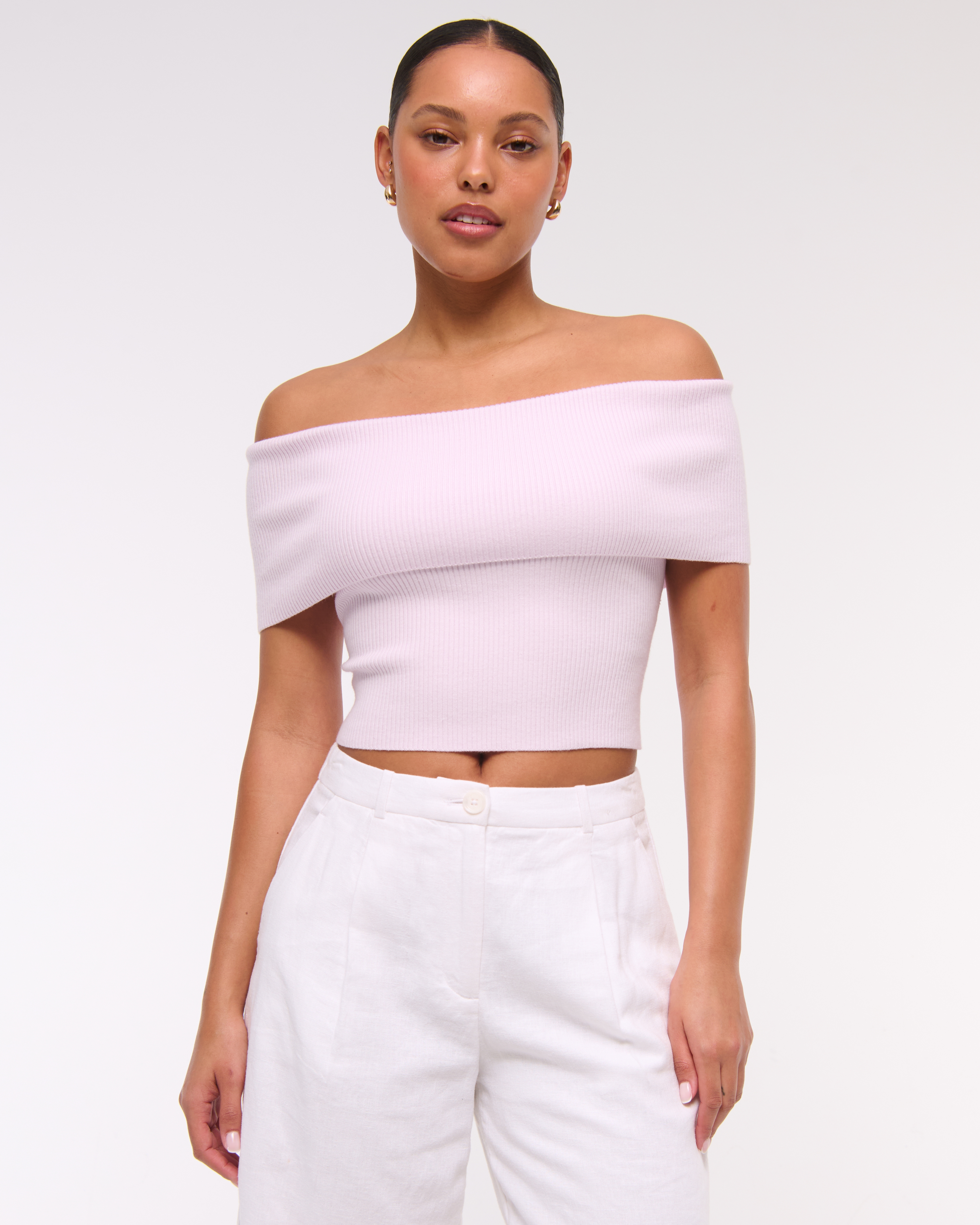 Женские свитеры Abercrombie & Fitch Foldover Off-The-Shoulder Sweater Top — фото 3