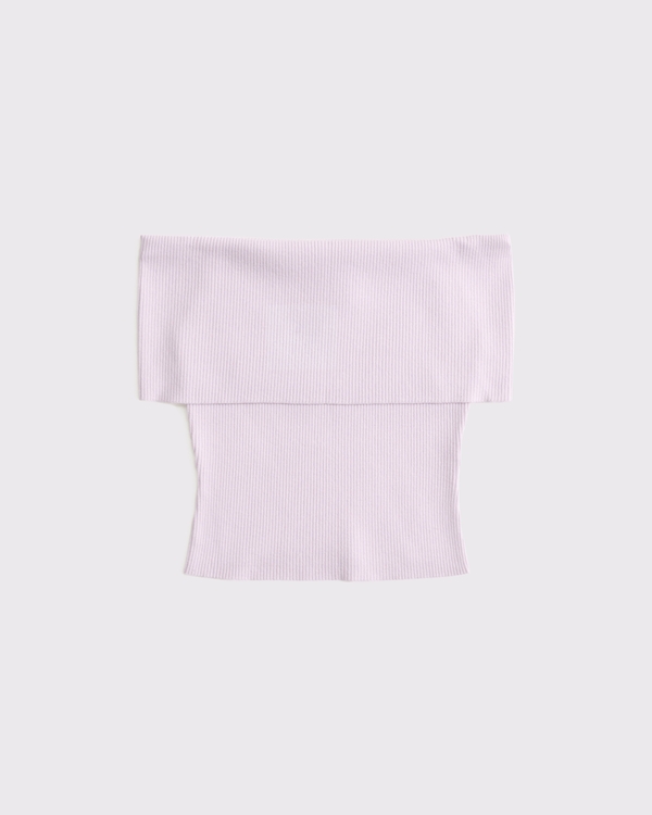 Women's Foldover Off-The-Shoulder Sweater Top | Women's Clearance