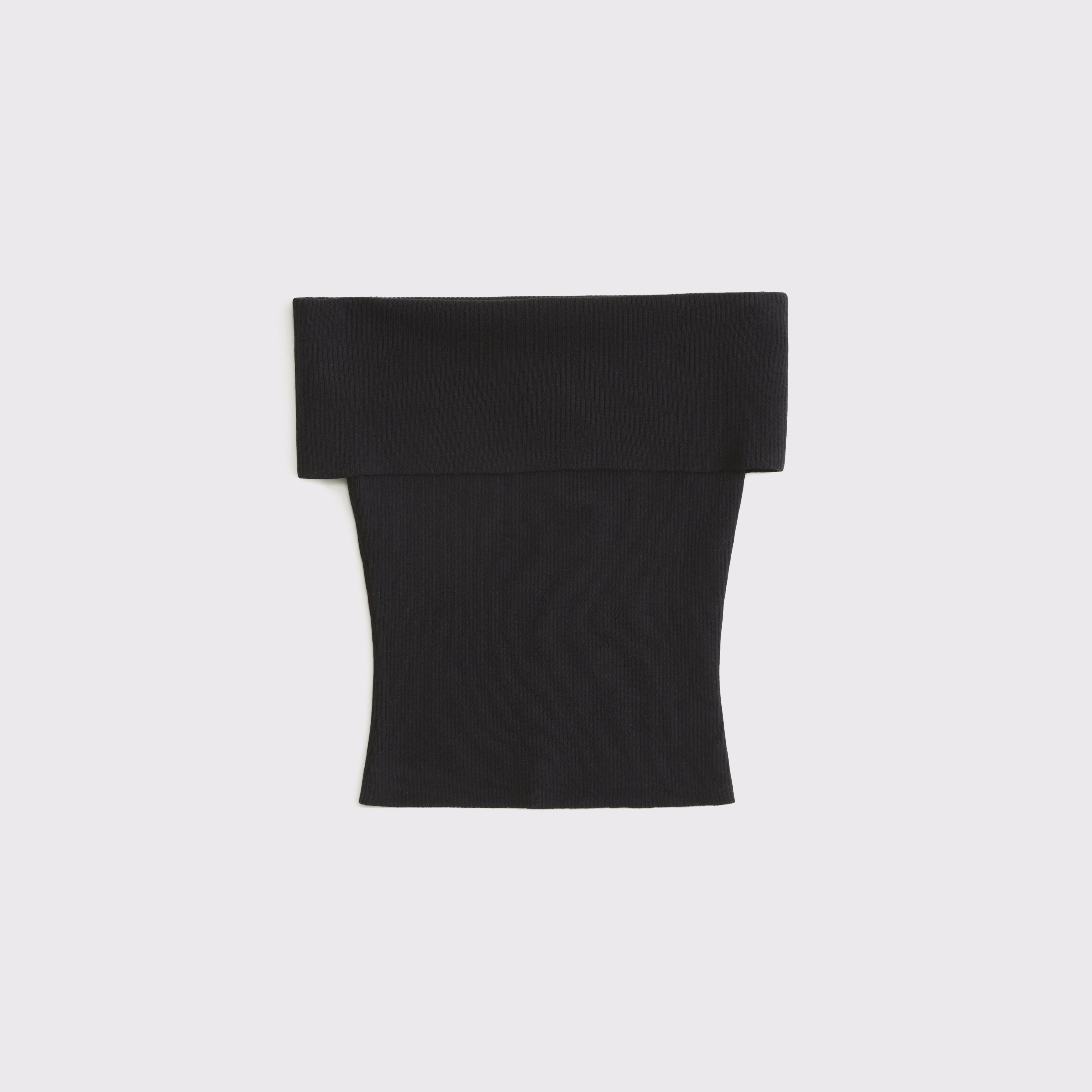 Abercrombie & Fitch Foldover Off-the-shoulder Sweater Top In Black