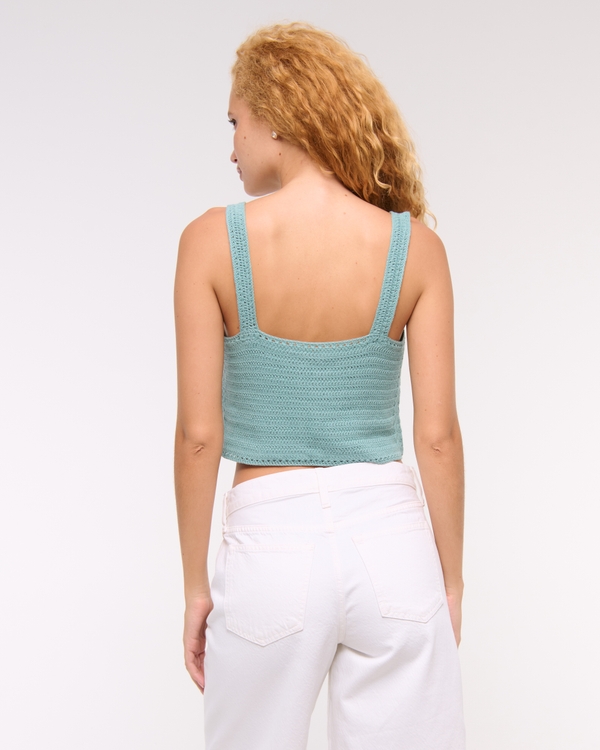 Women's Crochet-Style Tie-Front Tank | Women's Clearance