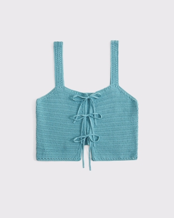 Crochet-Style Tie-Front Tank