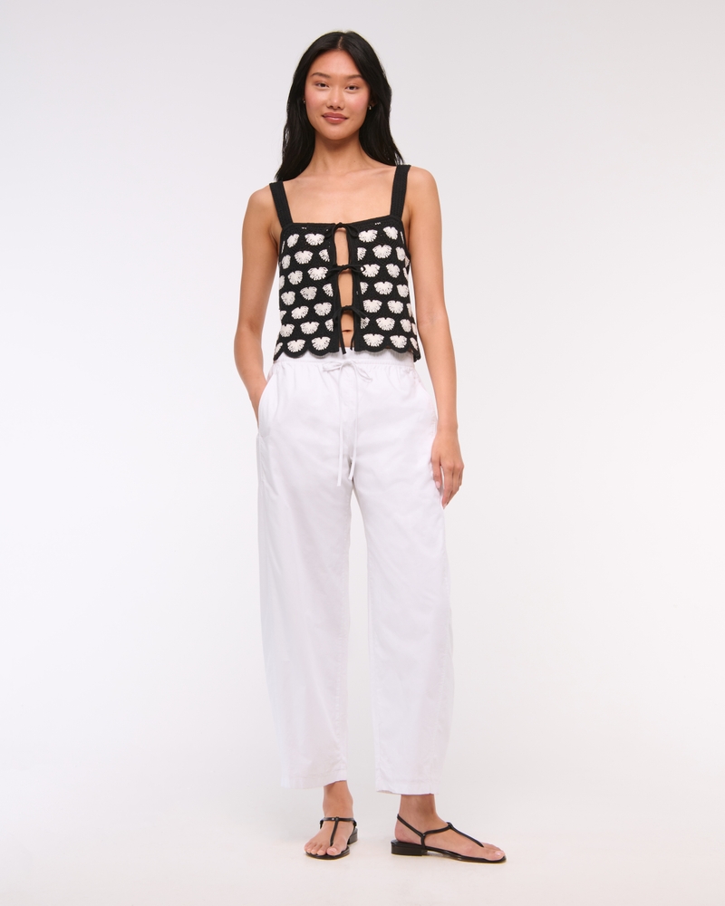 Crochet-Style Tie-Front Tank