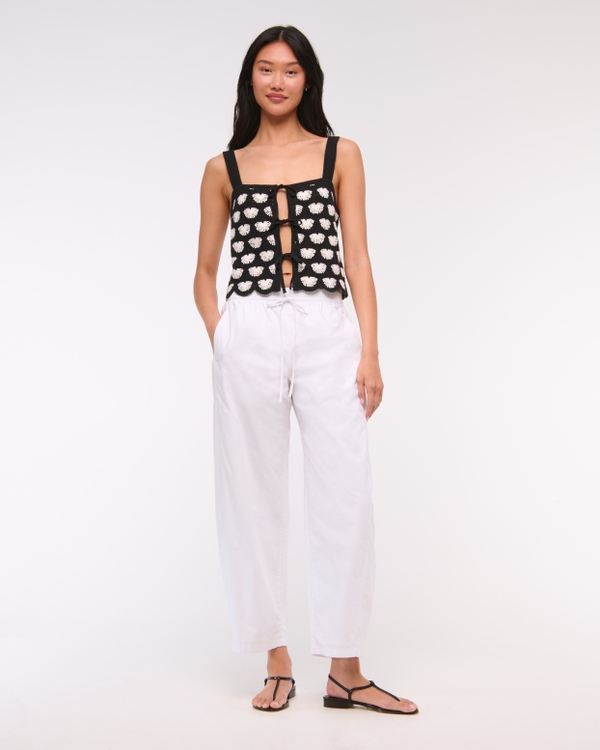 Crochet-Style Tie-Front Tank