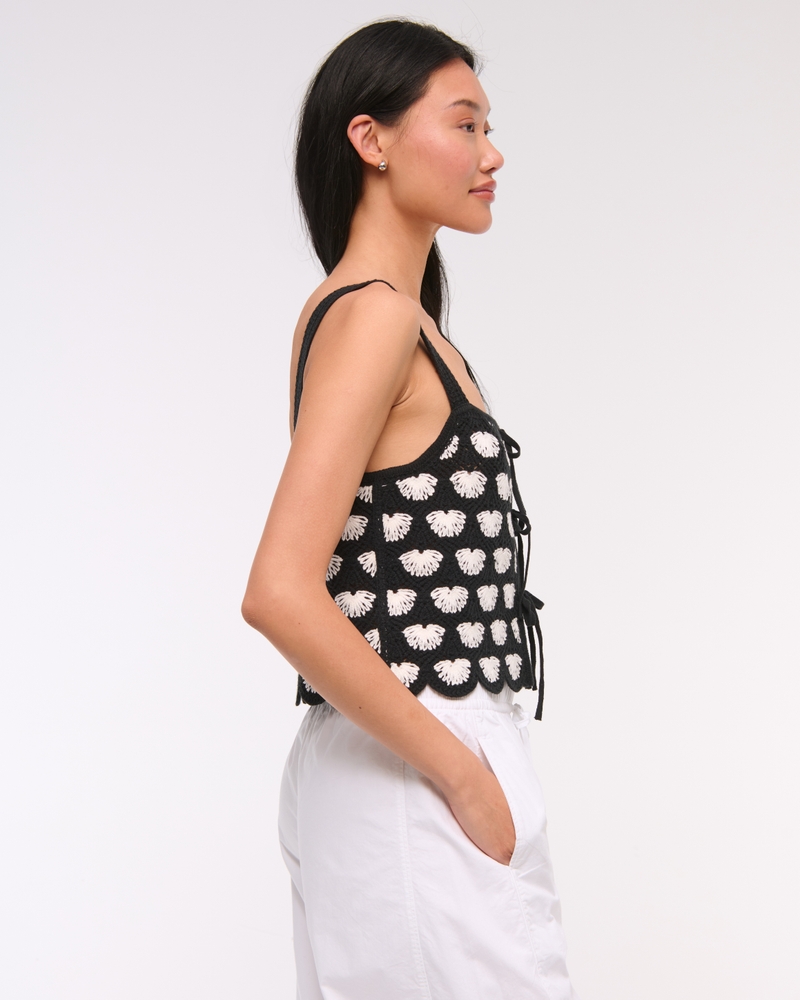 Crochet-Style Tie-Front Tank