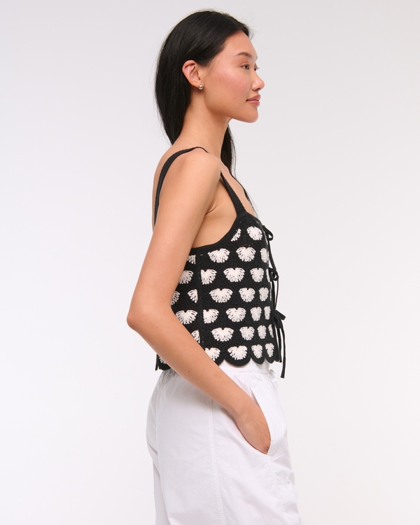Crochet-Style Tie-Front Tank