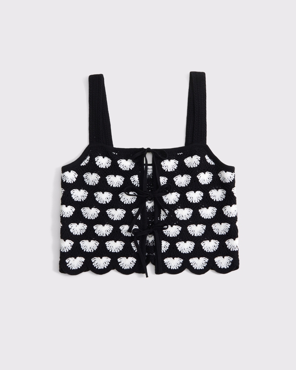 Crochet-Style Tie-Front Tank