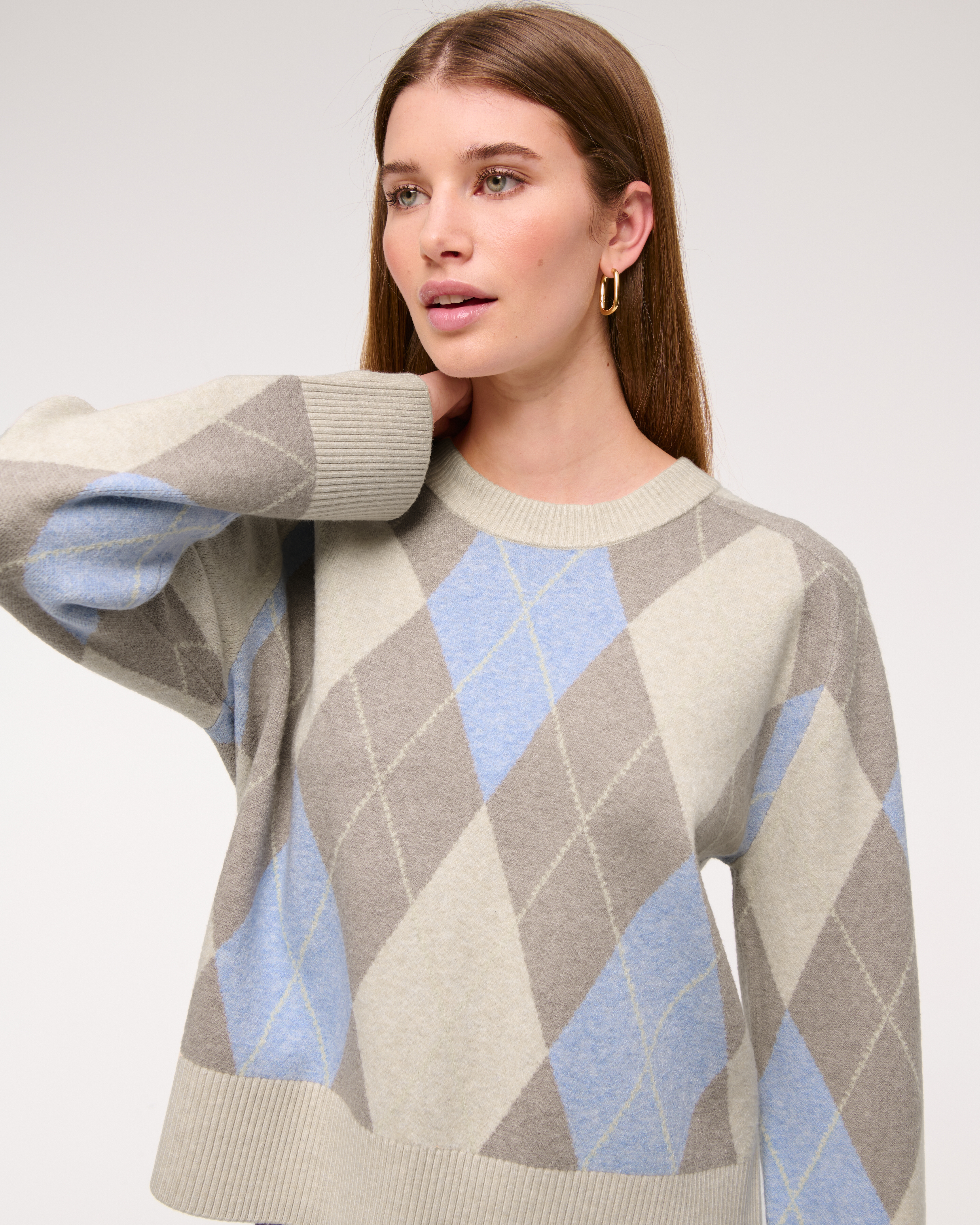 Abercrombie & Fitch The A&f Madeline Argyle Crew Sweater
