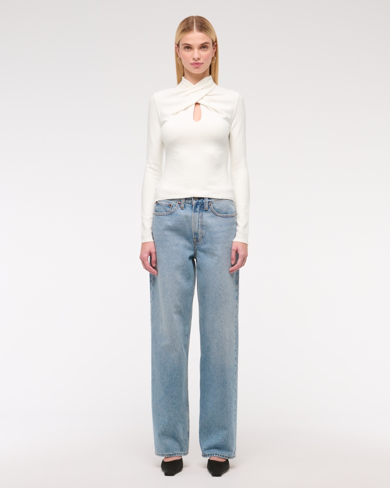 Keyhole Mini Mockneck Sweater