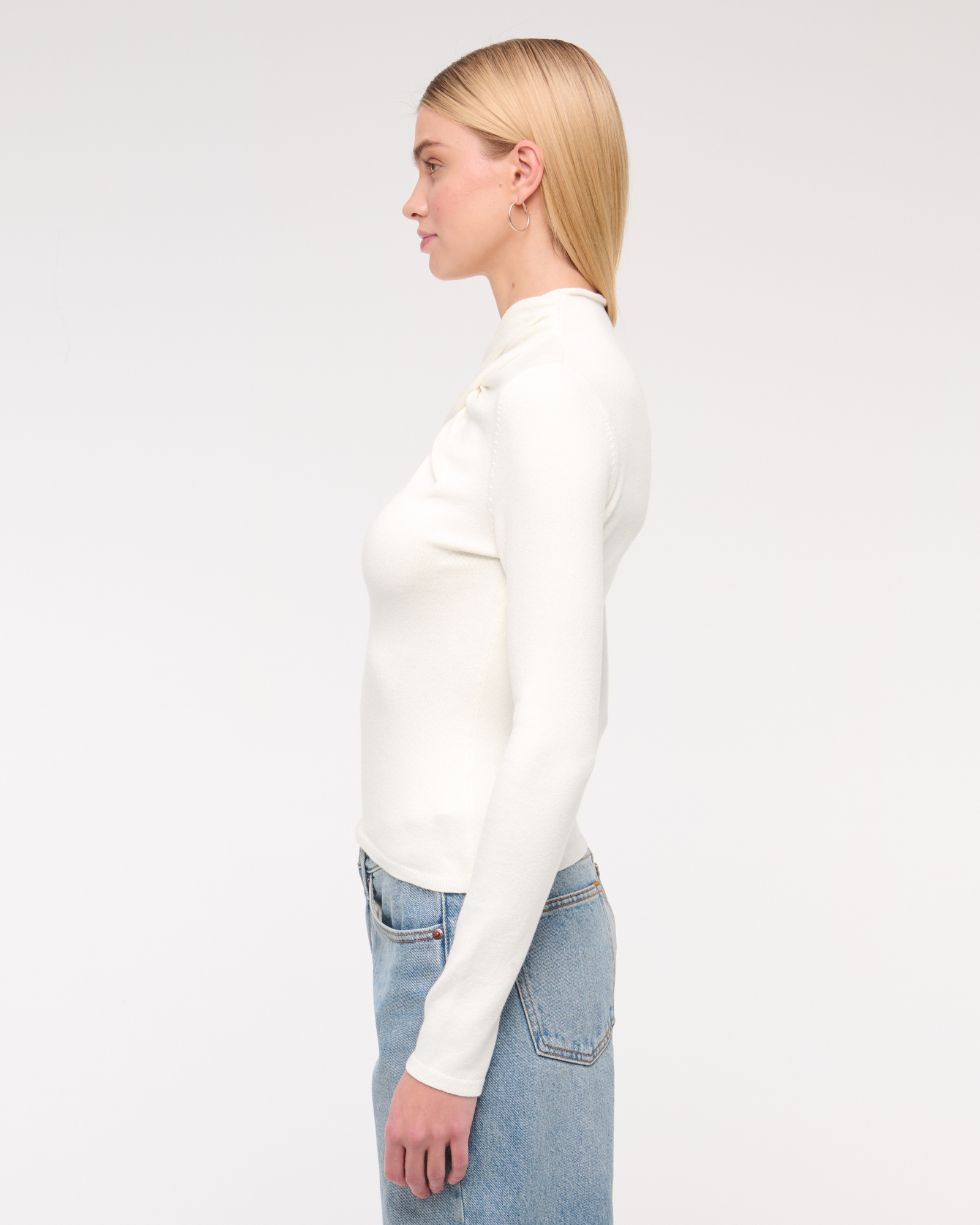 Keyhole Mini Mockneck Sweater