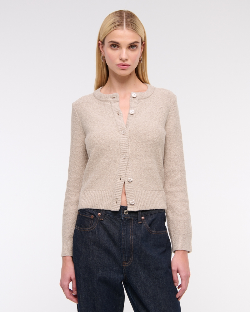 Textural Crew Cardigan
