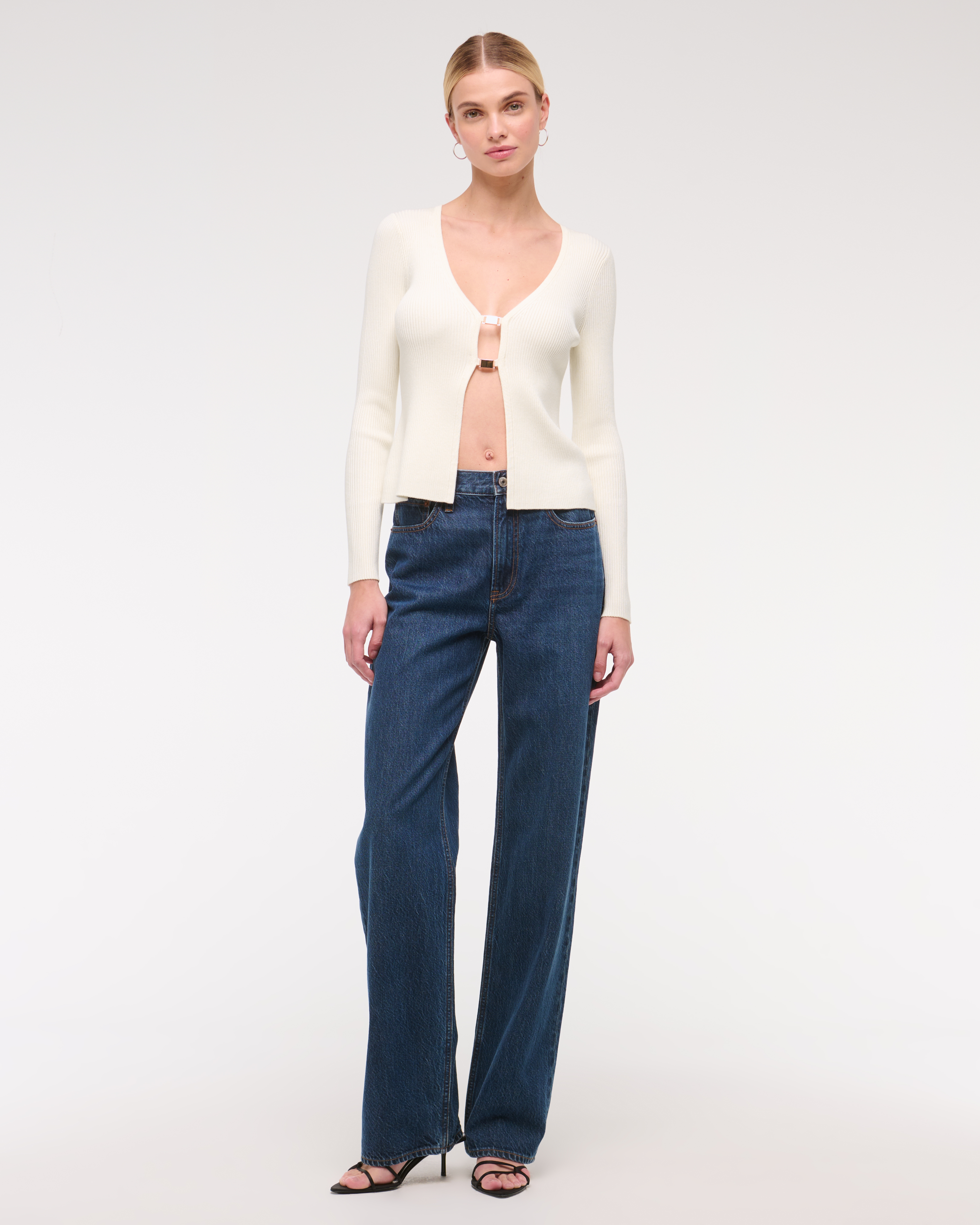 Женские кардиганы Abercrombie & Fitch Slim Hardware Cardigan — фото 3