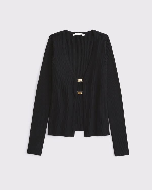 Slim Hardware Cardigan, Black view 1