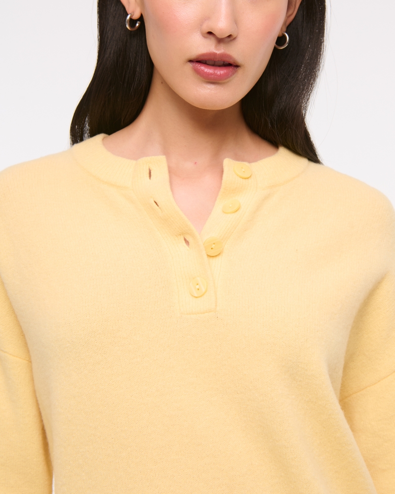 Merino Wool-Blend Henley Sweater