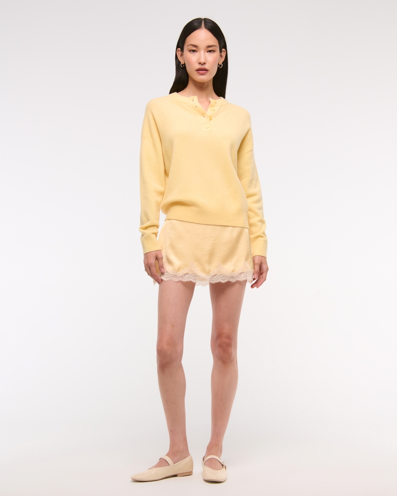 Merino Wool-Blend Henley Sweater