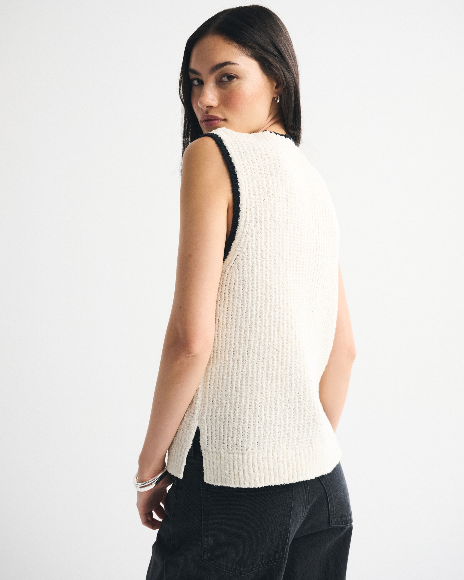 Textural Crew Sweater Shell Tank