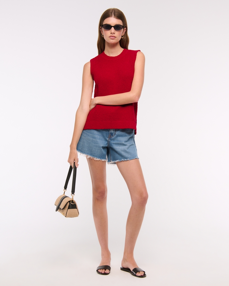 Textural Crew Sweater Shell Tank