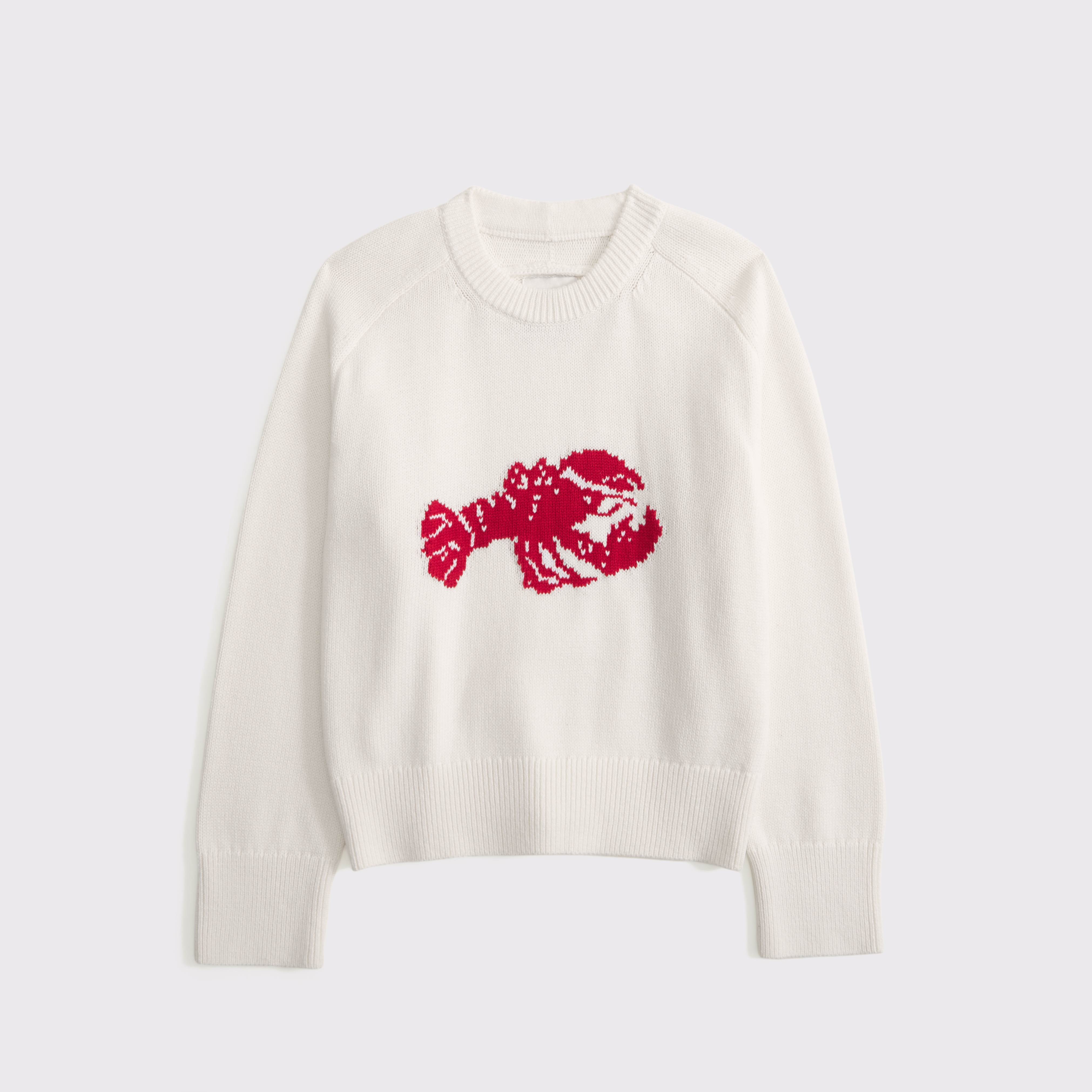 Abercrombie & Fitch The A&f Madeline Lobster Crew Sweater In White